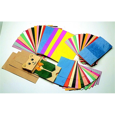 Pen2Paper Flat Bottom Paper Bag, 6 x 11 In. - Assorted Pastel Color, 28PK PE688219