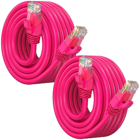 Maximm Cat6 Ethernet Cable 25ft 10Gbps 550MHz UTP, 2PK, Pink, 2PK CAT6CCA-25PN-2PK