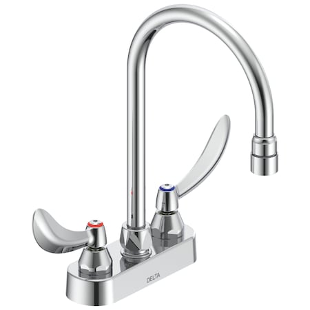 Delta Commercial 27C4 / 27C5 / 27C6 Two Handle 4 In Deck-Mount Faucet In Chrome 27C4924-LS