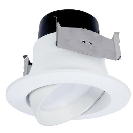 Halo LA4 LA4069301EWH Adjustable Gimbal, 9 W, 120 VAC, 1-Lamp, LED Lamp, White, Matte LA4069301EWHR