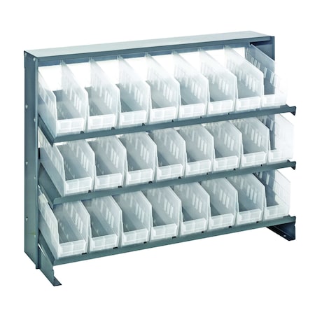 Quantum Storage Systems BENCH PICK RACK W/ 24 BINS CLEAR QPRHA-201CL