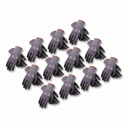 Maxiflex Gloves, Nitrile-Coated Nylon, Gray, 12 PK 34-874/L