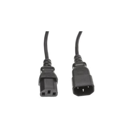 Cable Wholesale Computer / Monitor Power Extension Cord, Black, C13 to C14, 10 Amp, 6 foot 10W1-02206