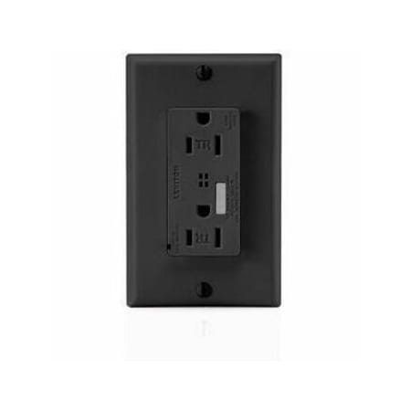Leviton Surge Protector Receptacle, 15 Amp, 125 Volt, 5-15R NEMA, Black T7280-E