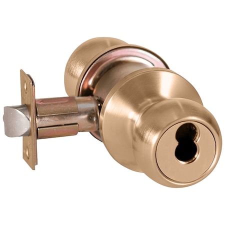 Best Grade 2 Storeroom Cylindrical Lock, Round Knob, SFIC Less Core, Satin Bronze Finish, Non-handed 6K37D4CSTK612