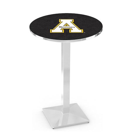 Holland Bar Stool Co 36" Chrome Appalachian State Pub Table, 36" dia. Top L217C3636AppStU
