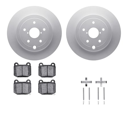 Dynamic Friction Co DFC GEOSPEC Coated Rotors with 5000 Brake Pads - Ceramic and Hardware 4512-13065