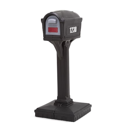 Simplay3 Polymer Post Mount Black Mailbox And Post 42002R-04