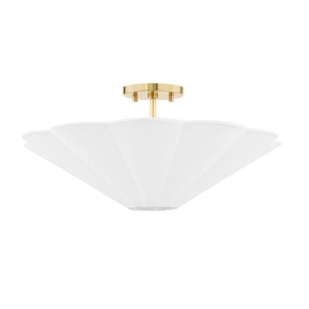 Mitzi Alana 3 Light Semi Flush 10 In. Aged Brass H676603-AGB