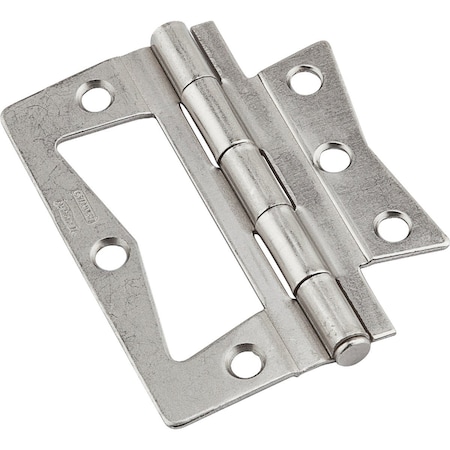 National Hardware 3'' Satin Nickel Surface-Mounted Door Hinge, 2-Count N830-435