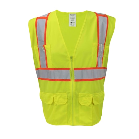 Ironwear Hi-Vis FR Surveyor Safety Vest M Class 2 , Zipper 9 Pockets 1277-LZ-RD-MD