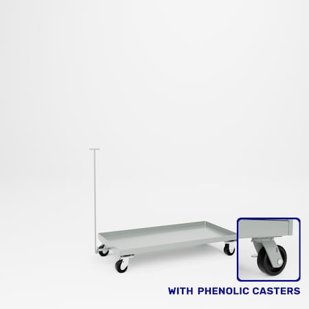 Pucel Steel Dolly with Removable Handle, 24 in W x 48 in D, Gray 24-D-48-P
