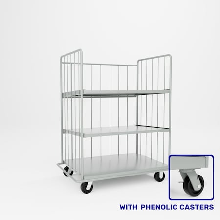 Pucel Sliding Shelf Truck, 56 in W x 72 in D x 63 in H, Gray SS-48-P