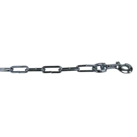 Boss Pet PDQ 09415 Tie-Out Chain, Welded Link, 15 ft L Belt/Cable, Steel, For: Dogs Up to 125 lb A09415/09415