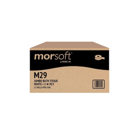 Morcon Jumbo Roll Bath Tissue White, 9in, PK12 M29
