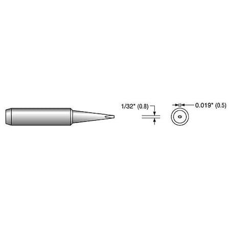 Plato Soldering Tip, 1/32 in screwdriver tip, 900M-T-0.8D, T18-D08 HS-2863