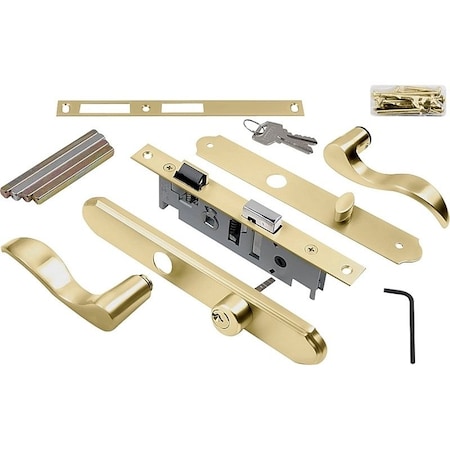 Wright Products Door Lever Lockset, Solid Brass, 118 to 2 in Thick Door, 34 in Backset VMT115PB
