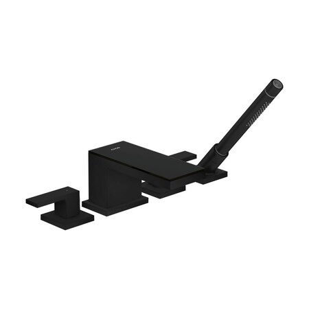 Axor MyEdition 4-Hole Roman Tub Set Trim with 1.75 GPM Handshower in Matte Black 47430671