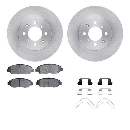 Dynamic Friction Co DFC Brake Rotor with 5000 Brake Pads and Hardware Kit 6512-59198