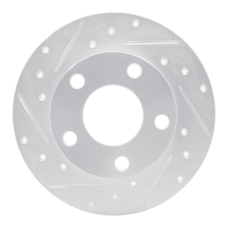 Dynamic Friction Co DFC Brake Rotor - Drilled and Slotted - Silver 631-73009L