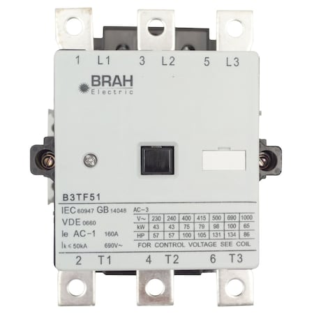 Brah Electric , Replacement 140A 600V 3P with 110/120VAC Closing Coil for World Series Contactor 3TF51 B3TF51