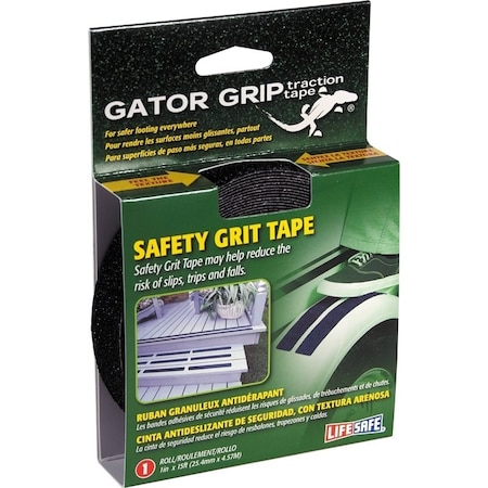 Incom Safety Grit Tape, 15 ft L, 1 in W, PVC Backing, Black RE3950