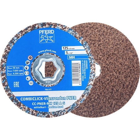 Pferd PFERD COMBICLICK Unitized Disc, 5in Dia, Coarse, Hard, 6AM, Aluminum Oxide 48180