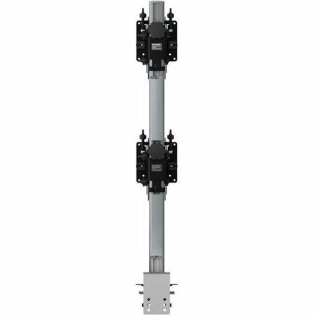 Atdec heavy duty dual vertical monitor mount with HD F-clamp, monitors sized 24-57, flat AWMS-2-BT75-H-S