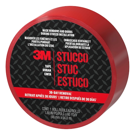 3M Masking Tape, Red, 60 yd L, 1-7/8 in W 27180