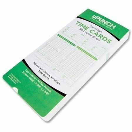 Upunch Time Clock Cards for uPunch HN3000, Two Sides, 7.37 x 3.37, PK50, 50PK HNTCG1050