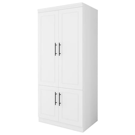 Homeroots 71" White Four Door Combo Dresser 569296