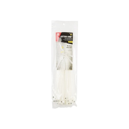 Gb Cable Tie, Double-Lock Locking, 6/6 Nylon, Natural, 50PK 46-311SC