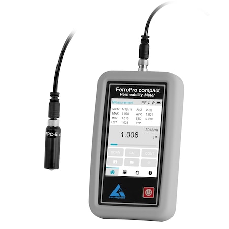 Pce Instruments Magnet permeability meter, 1-5 mcgr with statistics, USB and 10000-measurement memory LM-FERRO-PRO