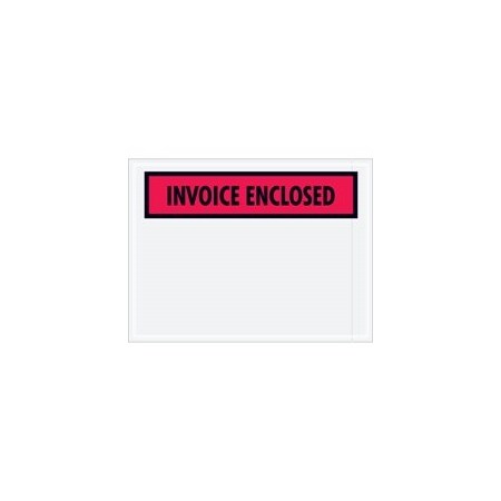 Bubblefast 4 1/2 x 6'' Red Panel ''Invoice Enclosed'' Envelopes, 1000PK BFPL463