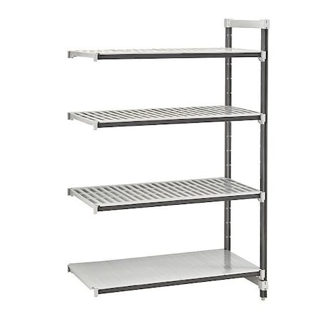 Cambro Shelving Unit, 40 in L, Speckled Gray EXA214284VS4480