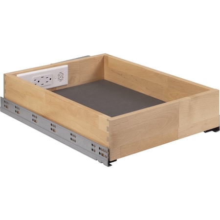 Hardware Resources 15in Charging Drawer for Kitchen with In-Drawer Outlets & Charging Ports PD15-SC