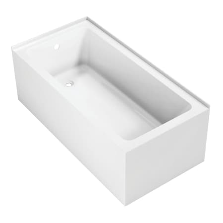 Kingston Brass 60" Acrylic Rectangular 2-Wall Corner Alcove Tub, Left Hand Drain, Glossy White VTAP6030L22TS