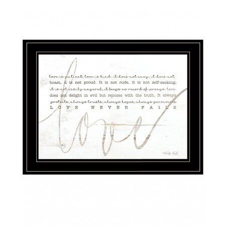 Homeroots Love Never Fails 3 Black Framed Print Wall Art 407578