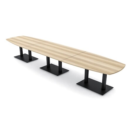 Skutchi Designs Arc Boat Conference Table, 45 in W, 216 in L, Brown HAR-ABOT-48X216-DOU.BK-K525