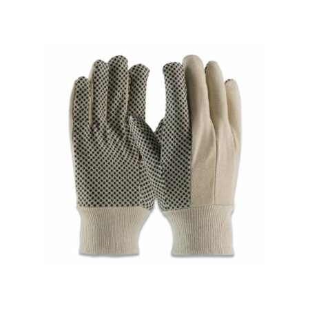 Anchor Brand Premium Grade Canvas Dotted Gloves, 8 oz Cotton, Mens, White/Black, 12PK 101-1005