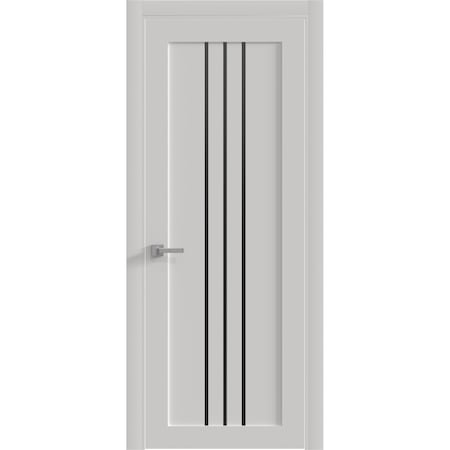 Sartodoors Interior Door 32 x 84 inches, BASIC 4906 White with Black Glass, Single Regular Panel Frame Handle BASIC4906ID-WS-3284