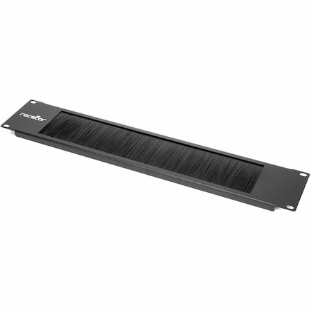 Rocstor 2U RACK MOUNT BRUSH PANEL - RACK CABLE MANAGEMENT - 2U RACK HEIGHT - COL Y10E088-B1
