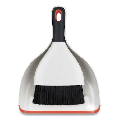 Oxo Good Grips Dust Pan and Brush, 12 x 9, 2in Handle, Plastic, White 1334480