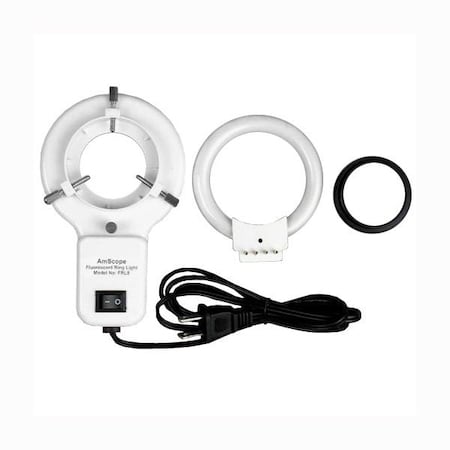 Amscope 8W Stereo Microscope Fluorescent Ring Light + Adapter FRL8-A