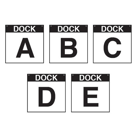 5S Supplies Loading Dock A-E Sign - ALM - 16in x 16in DOCKA-E-ALM-1616