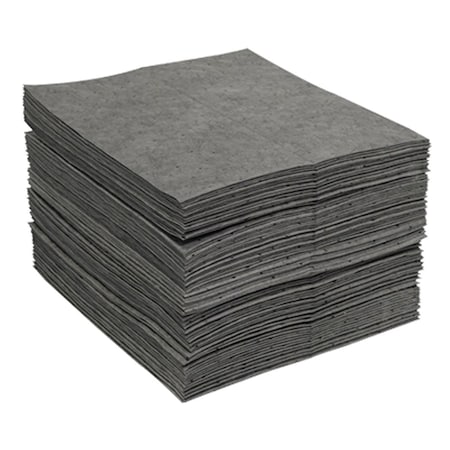 Spilfyter Sorbent Pad, Universal, Gray, Single-Ply Meltblown Polypropylene SFG-71