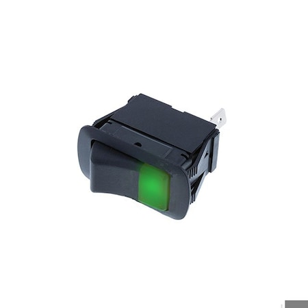 Switch Components Sealed Rocker IP56, 3P SPST OFF-ON, Green Bulb SRB2-1A-DC-1-GNL