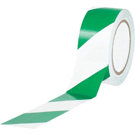 Partners Brand Tape Logic Striped Vinyl Tape, 7.0 Mil, 2" x 36 yds., Green/White, PK24 T9236GW