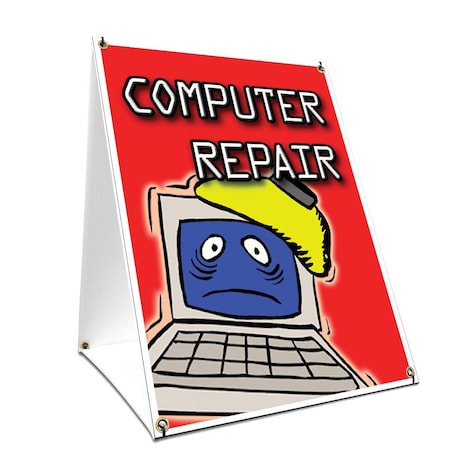 Signmission Computer Repair, 36 Inch x 24 Inch A-frame Yard Sign, Plastic Sign SBC-2436-Computer Repair