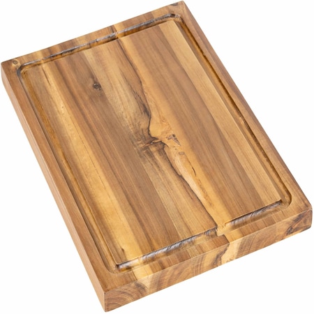 Happimess Eldridge Small 14"W x 10"D Handcrafted Acacia Wood Grain Thick Reversible Cutting Board w/Juice Gro CUT1003A